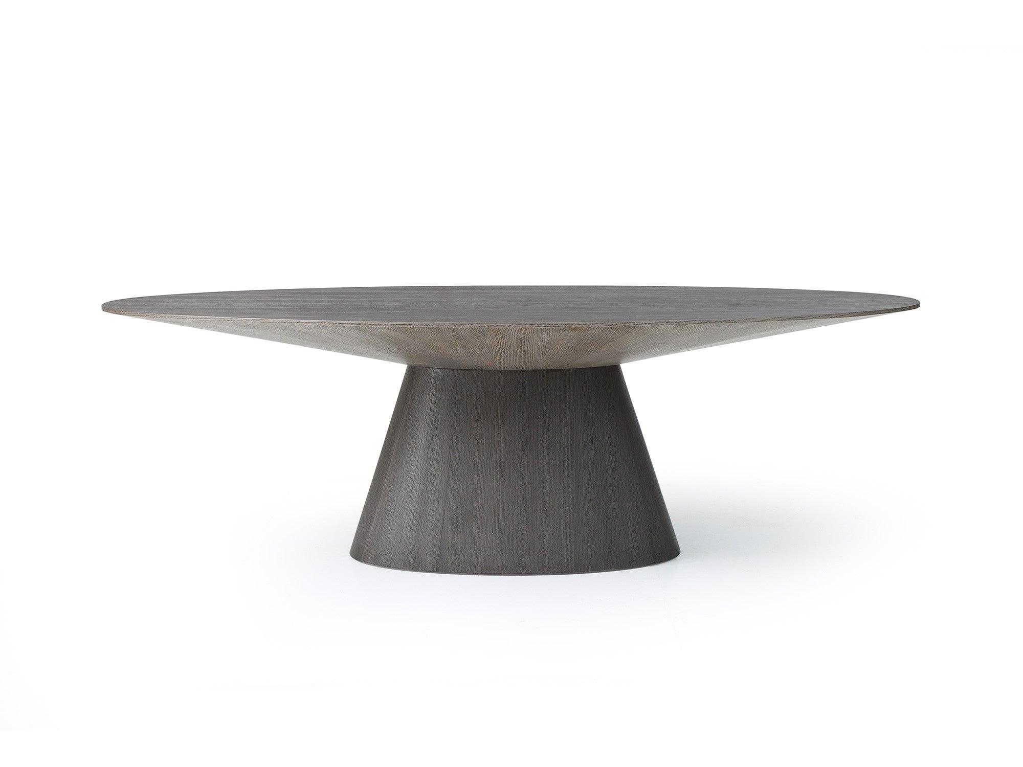 Brody Oval Dining Table in Gray Oak - 95"W - Euro Living Furniture